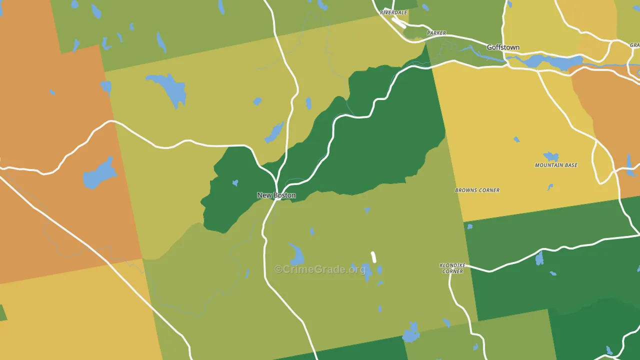 New Boston, NH Map of Robbery Rates