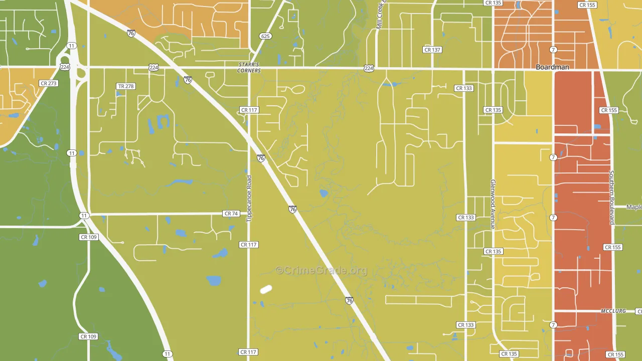 New Buffalo, OH Map of Robbery Rates