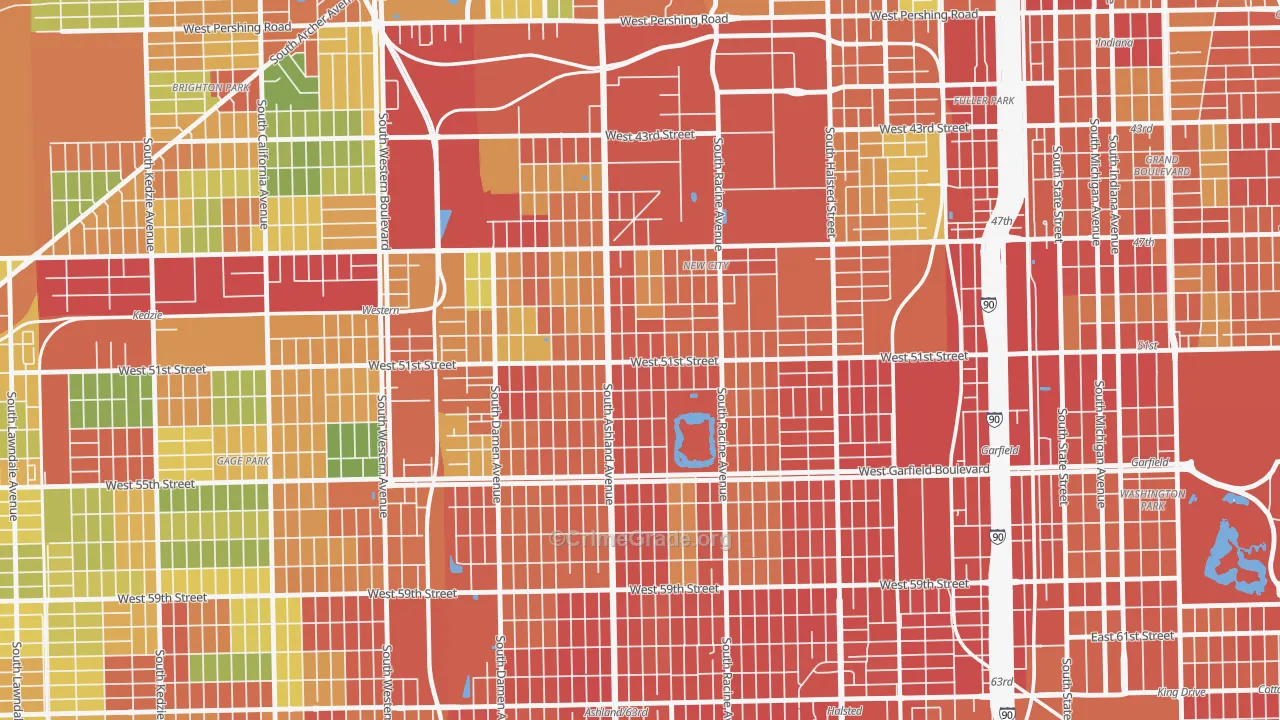 New City, Chicago, IL Map of Robbery Rates