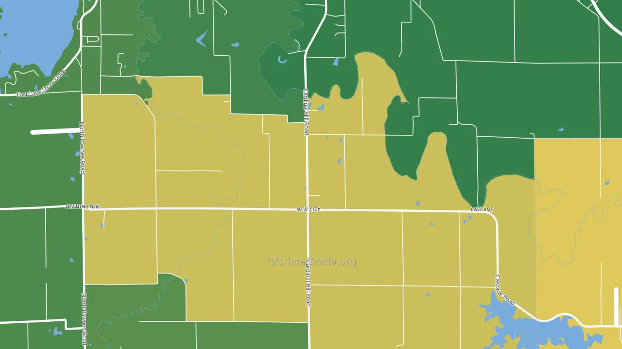 New City, IL Map of Robbery Rates