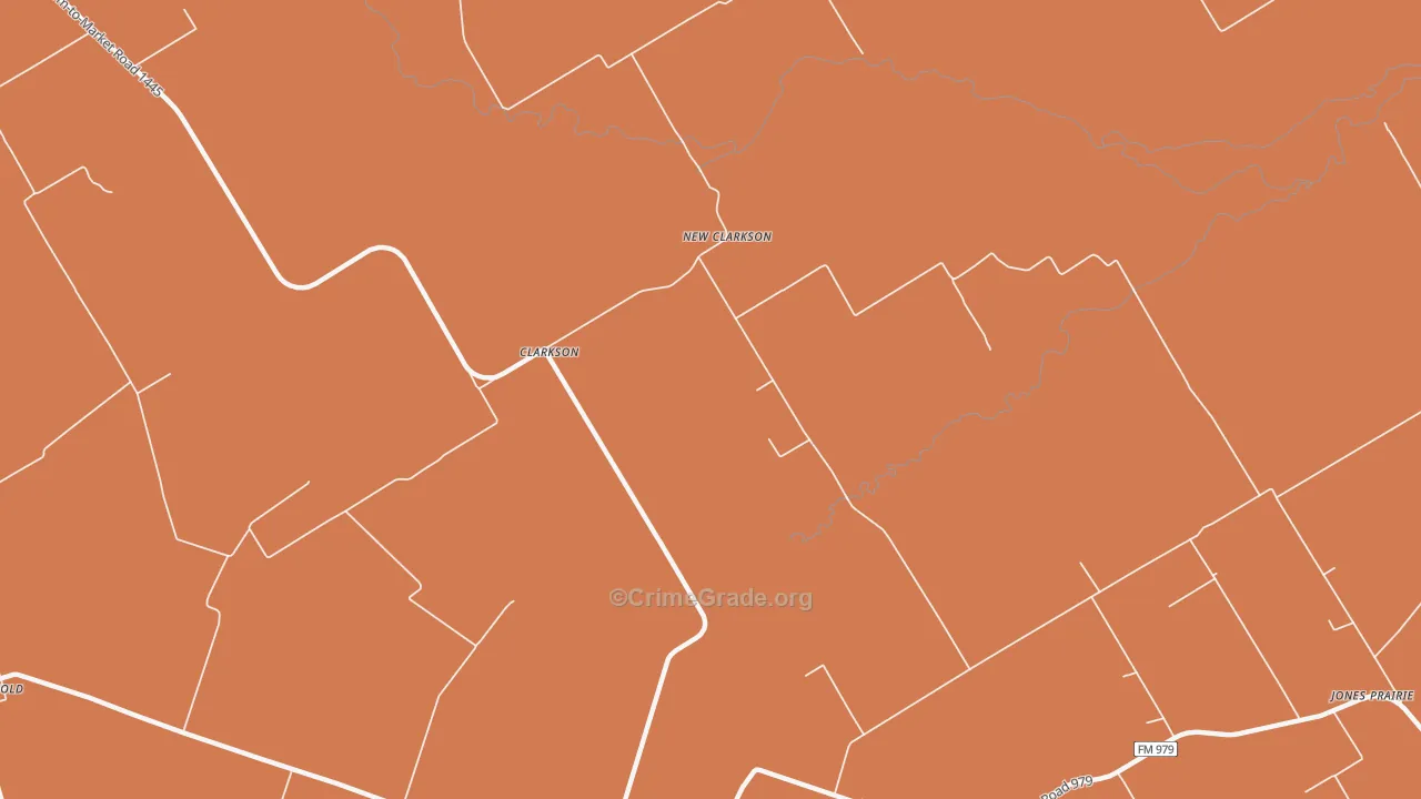 New Clarkson, TX Map of Robbery Rates