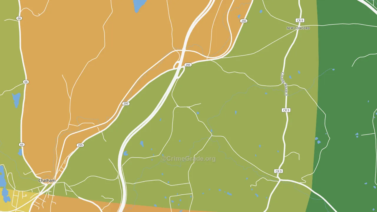 New Concord, NY Map of Robbery Rates