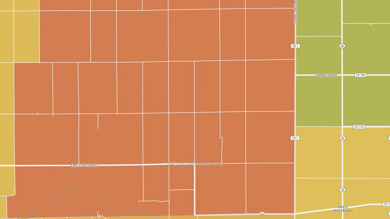 New Corydon, IN Map of Robbery Rates