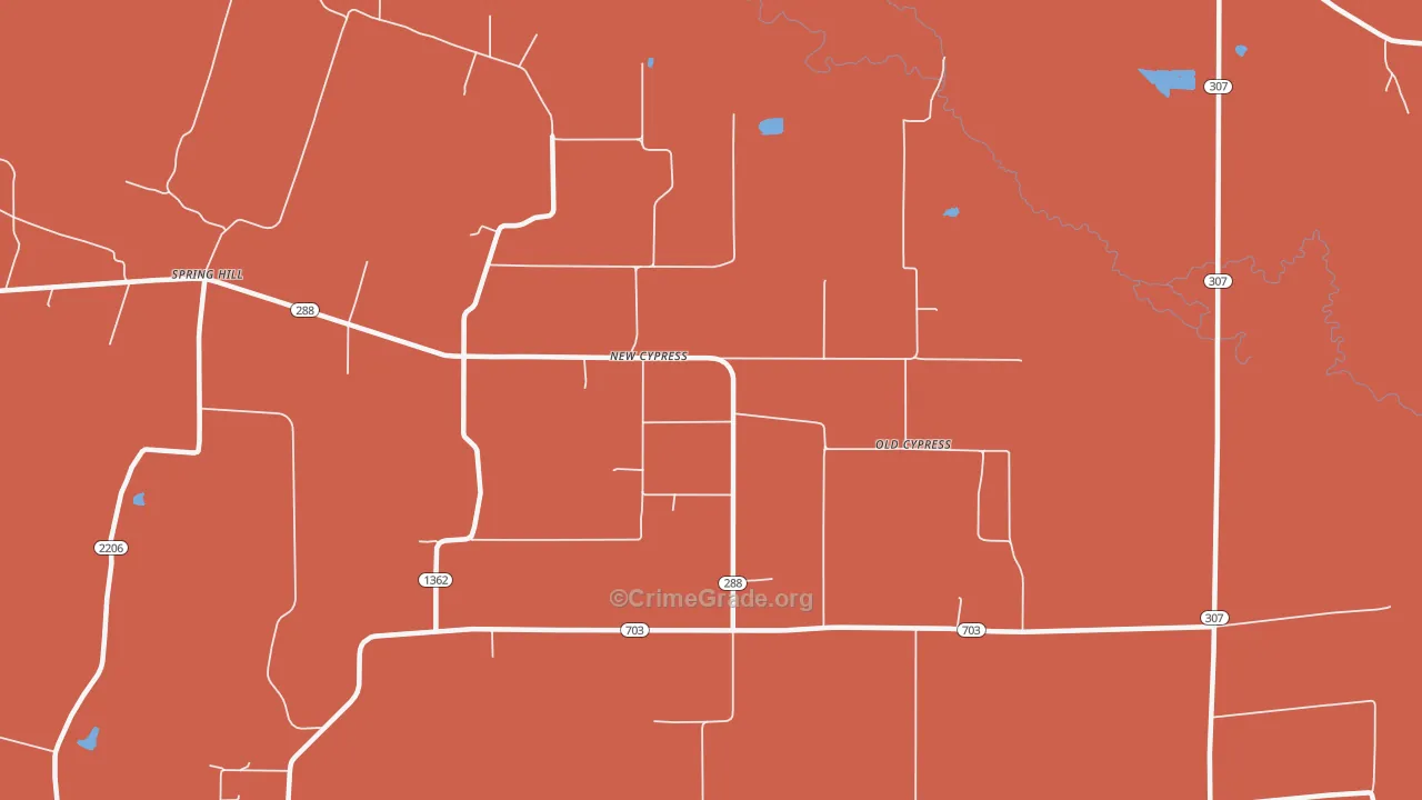 New Cypress, KY Map of Robbery Rates