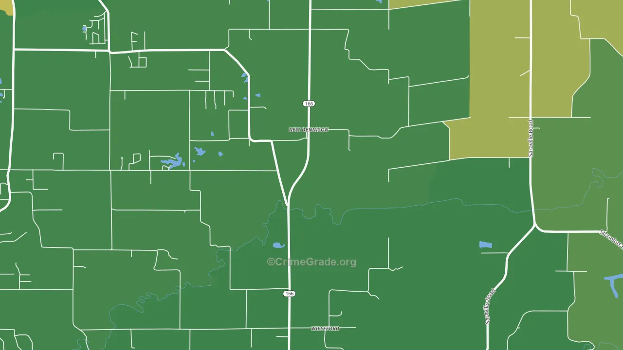 New Dennison, IL Map of Robbery Rates