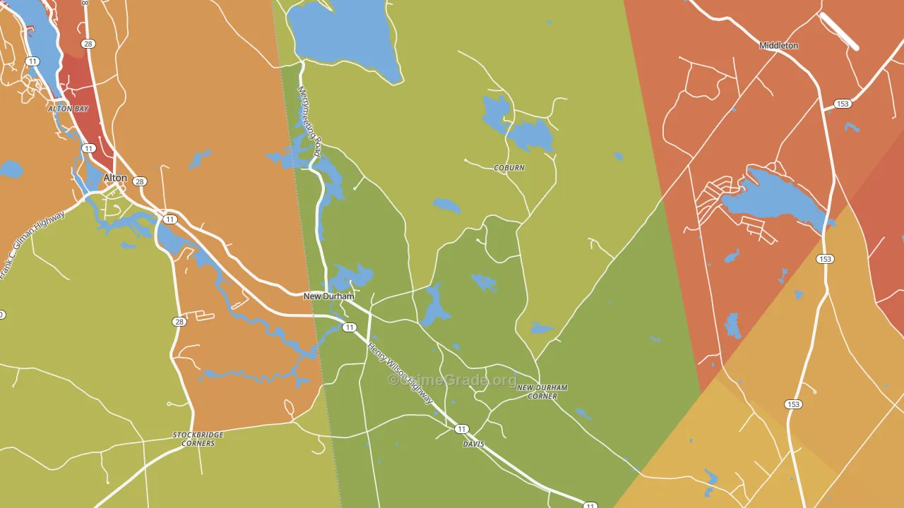 New Durham, NH Map of Robbery Rates