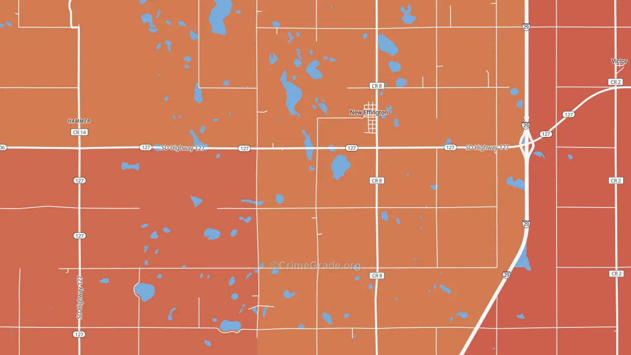New Effington, SD Map of Robbery Rates