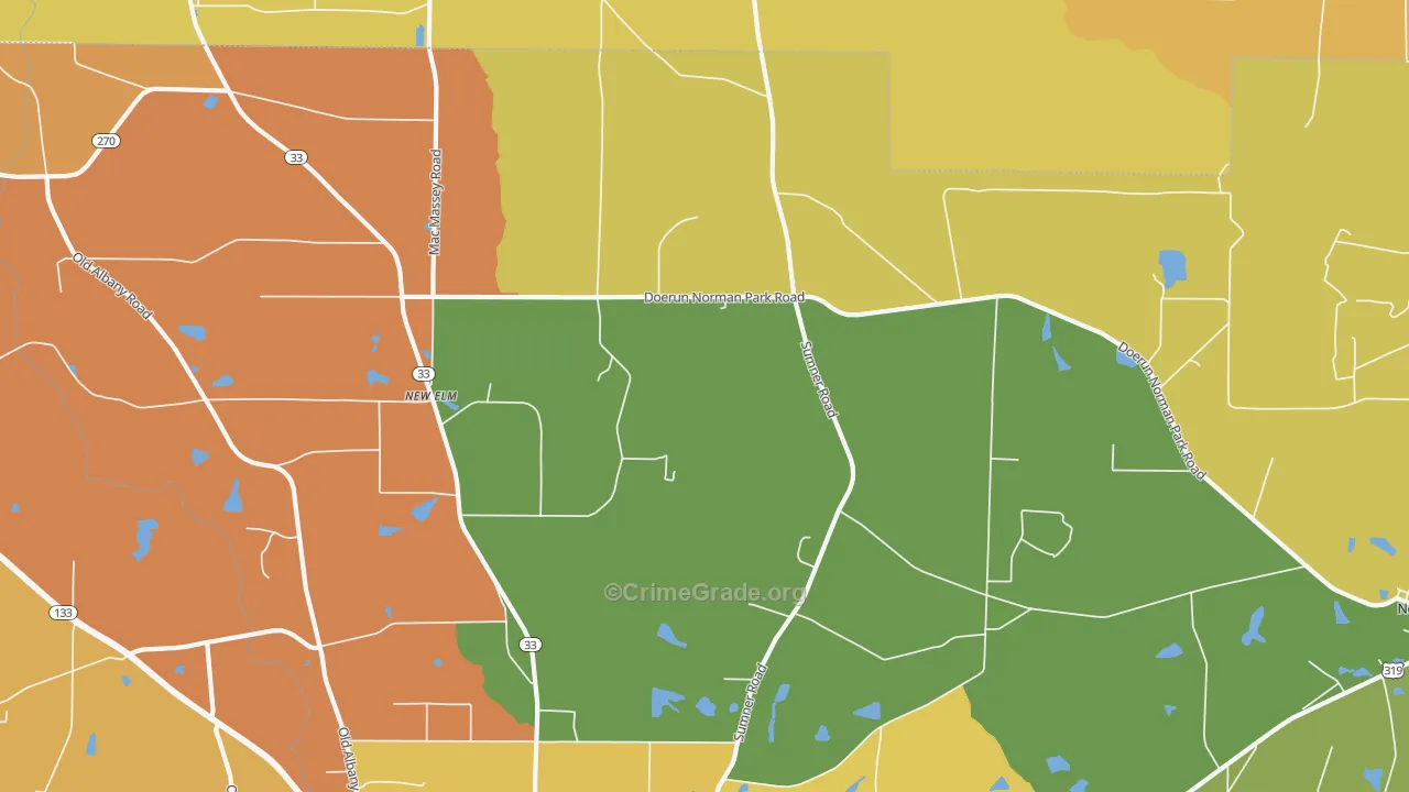 New Elm, GA Map of Robbery Rates