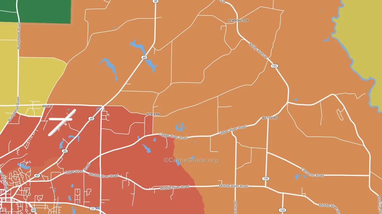 New Era, GA Map of Robbery Rates