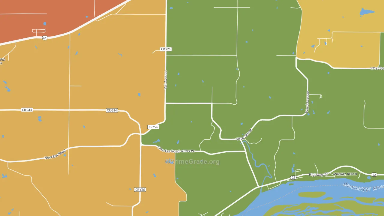 New Era, IA Map of Robbery Rates
