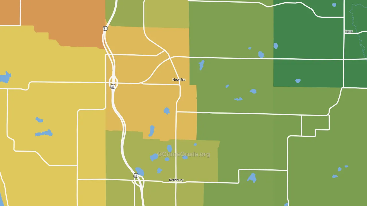 New Era, MI Map of Robbery Rates