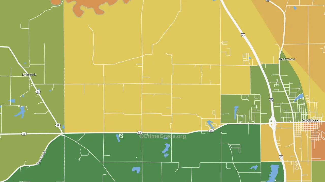 New Frankfort, IN Map of Robbery Rates