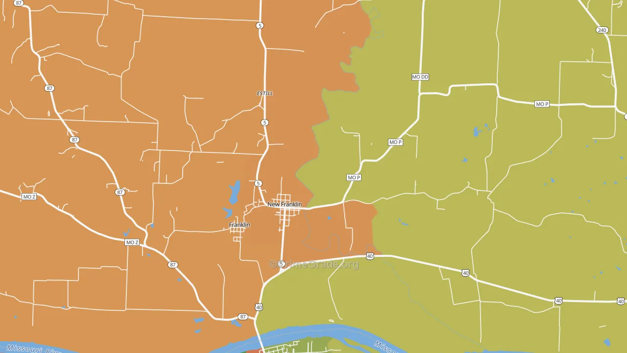 New Franklin, MO Map of Robbery Rates