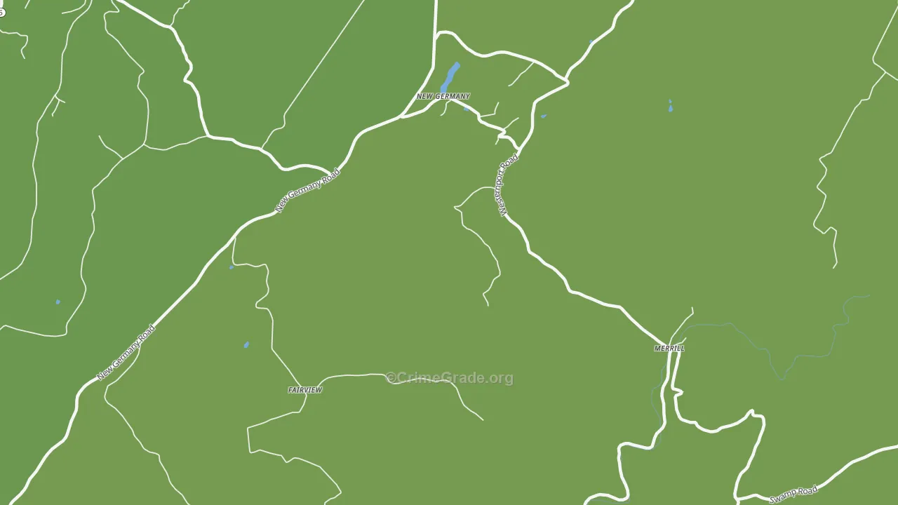 New Germany, MD Map of Robbery Rates