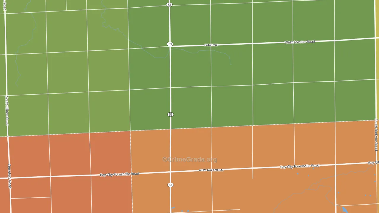 New Greenleaf, MI Map of Robbery Rates