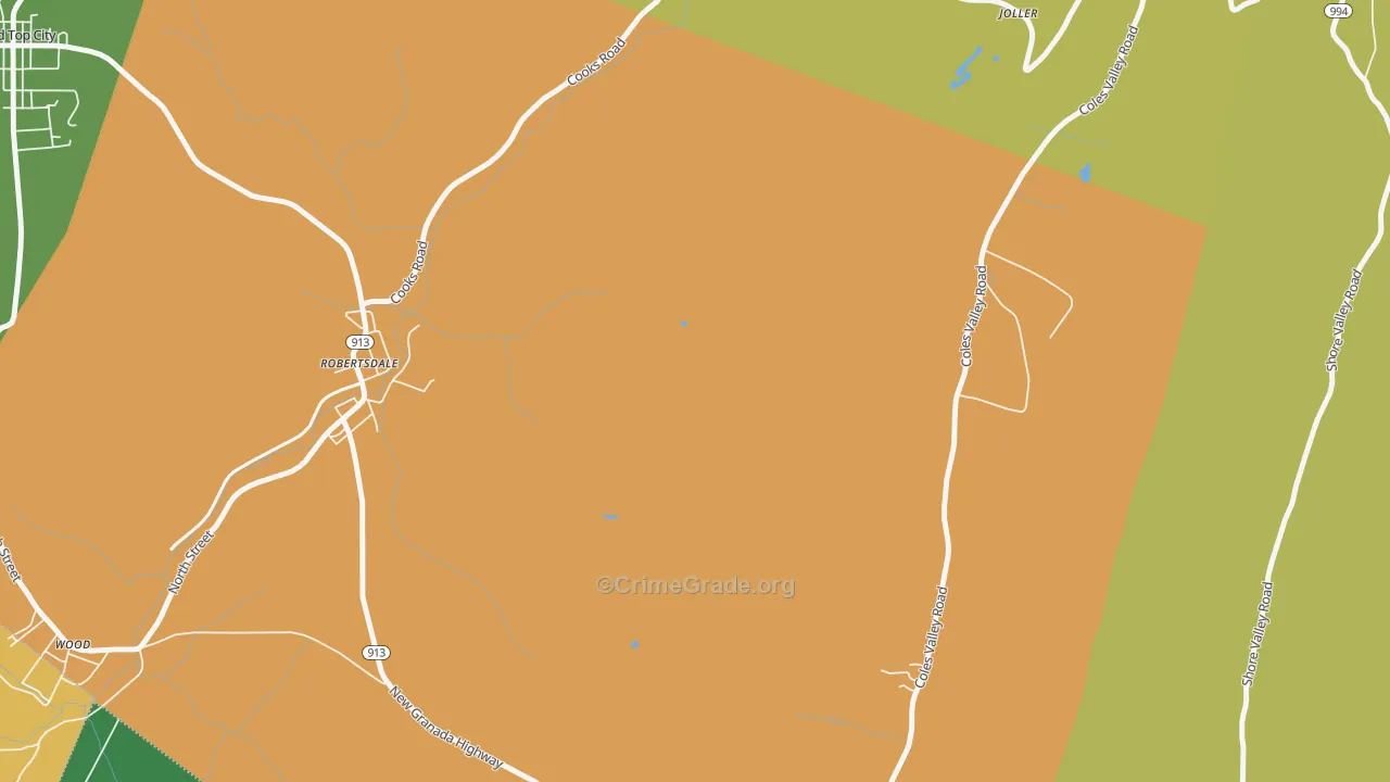 New Grenada, PA Map of Robbery Rates