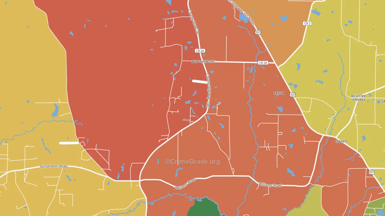 New Harmony, FL Map of Robbery Rates