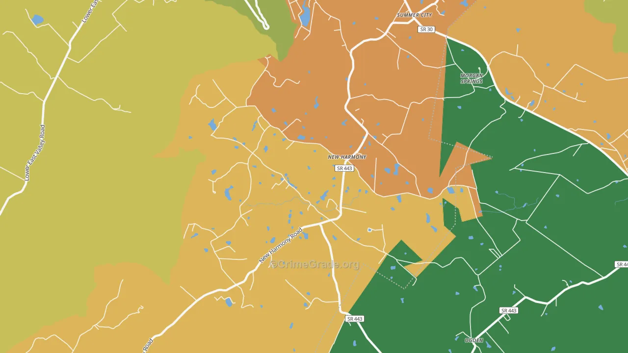 New Harmony, TN Map of Robbery Rates