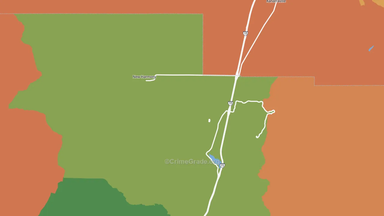 New Harmony, UT Map of Robbery Rates