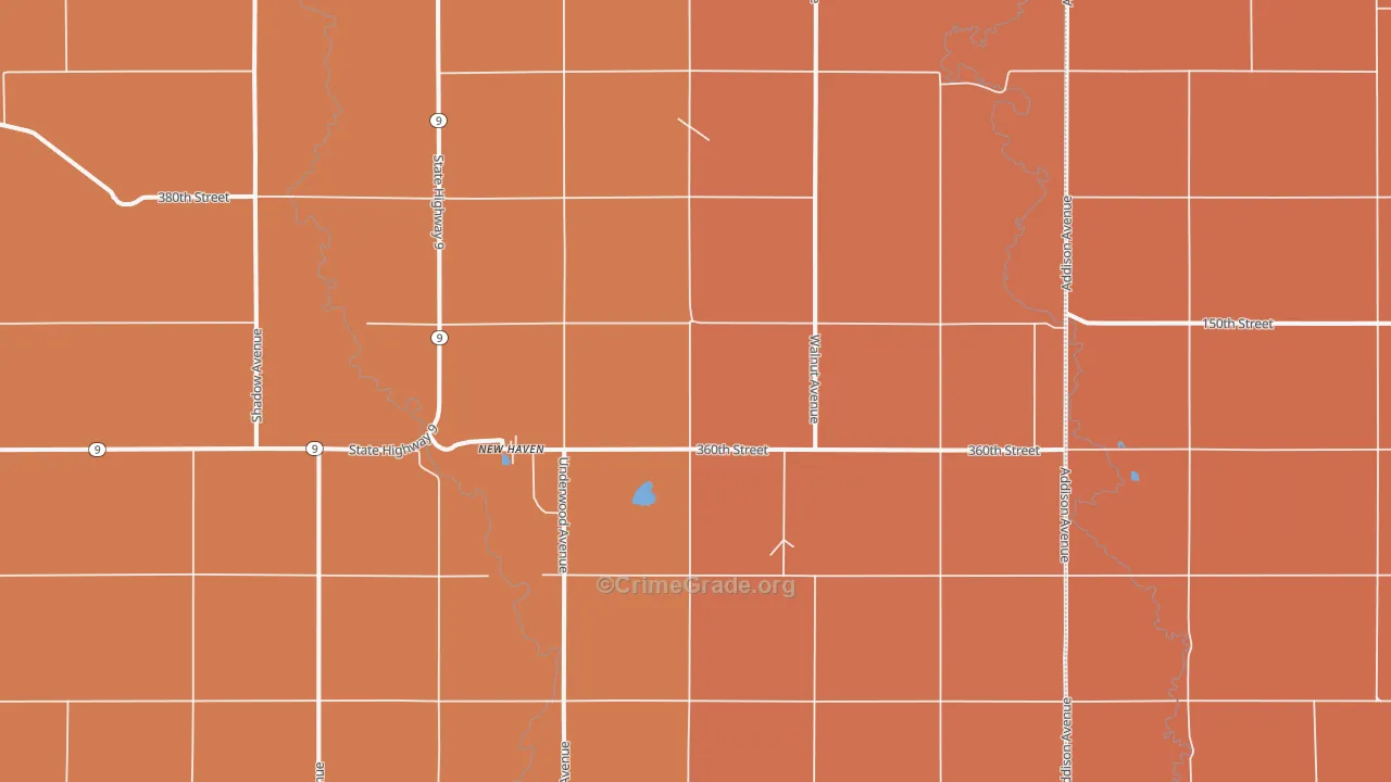 New Haven, IA Map of Robbery Rates