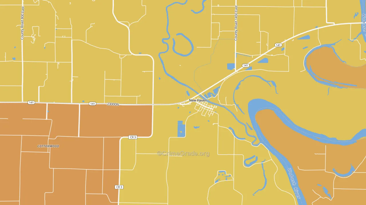 New Haven, IL Map of Robbery Rates