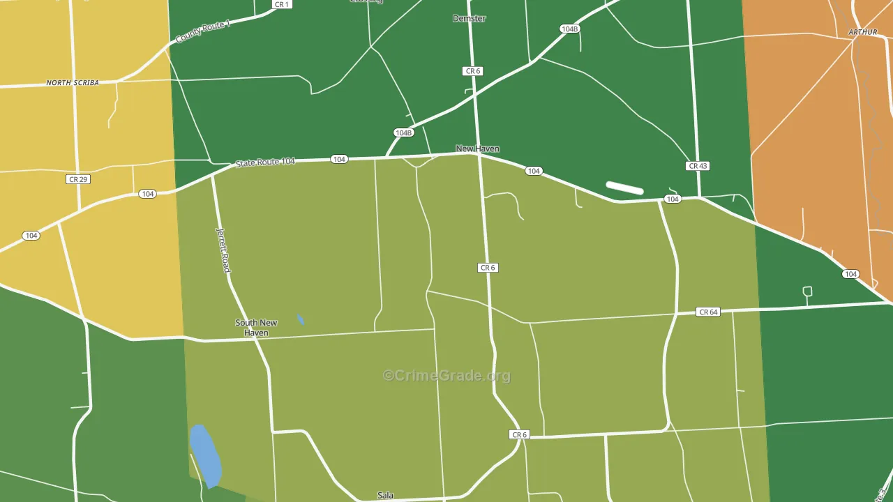 New Haven, NY Map of Robbery Rates
