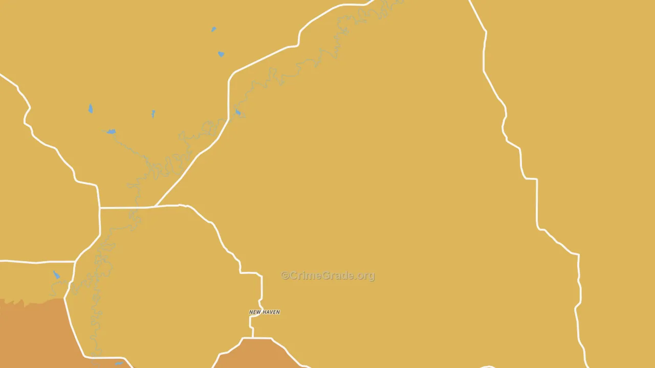 New Haven, WY Map of Robbery Rates