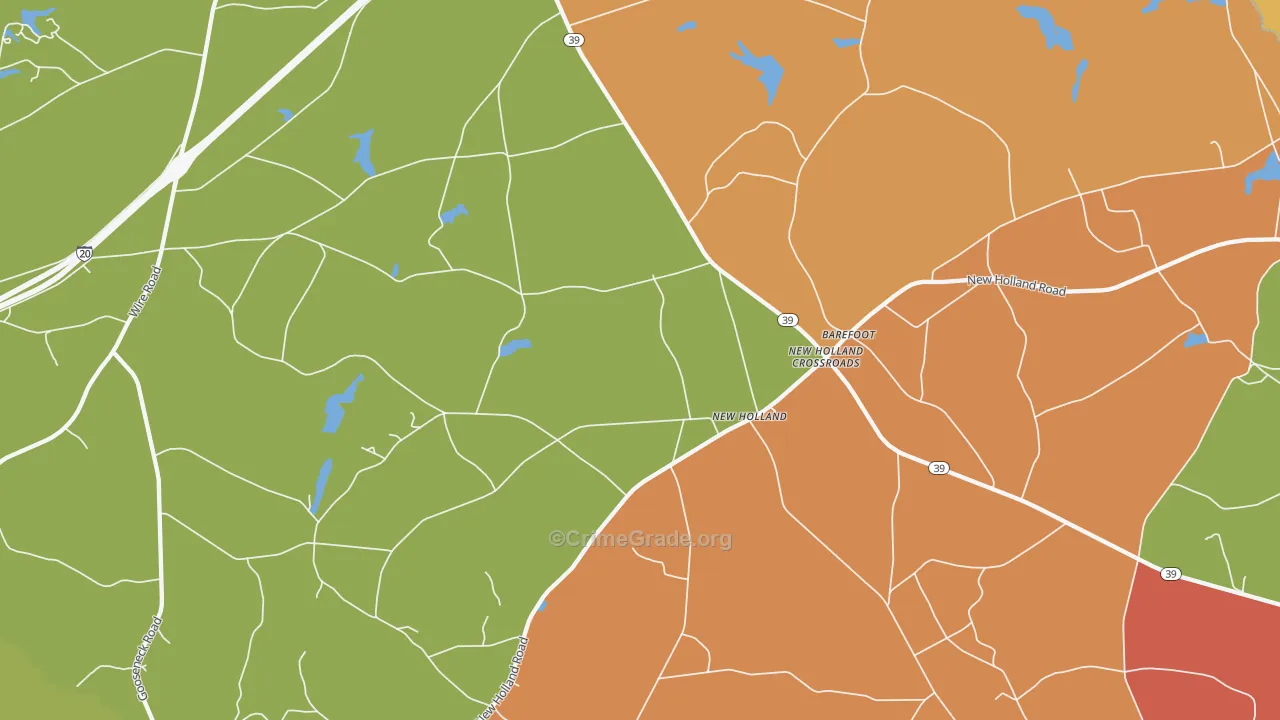 New Holland Crossroads, SC Map of Robbery Rates