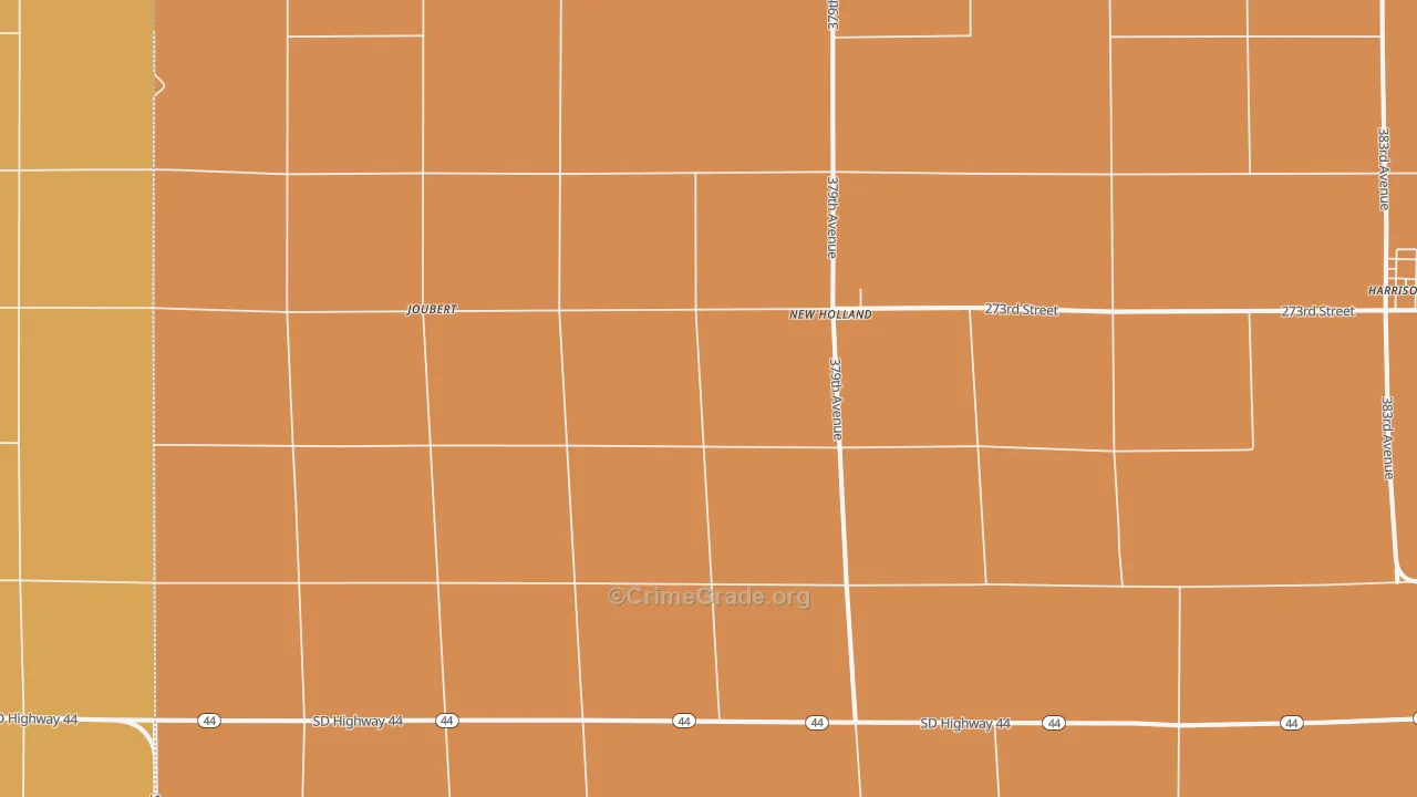 New Holland, SD Map of Robbery Rates