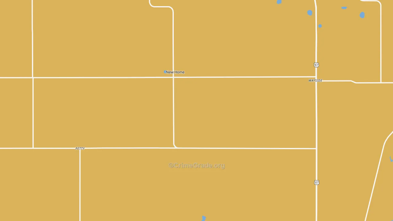 New Home, TX Map of Robbery Rates