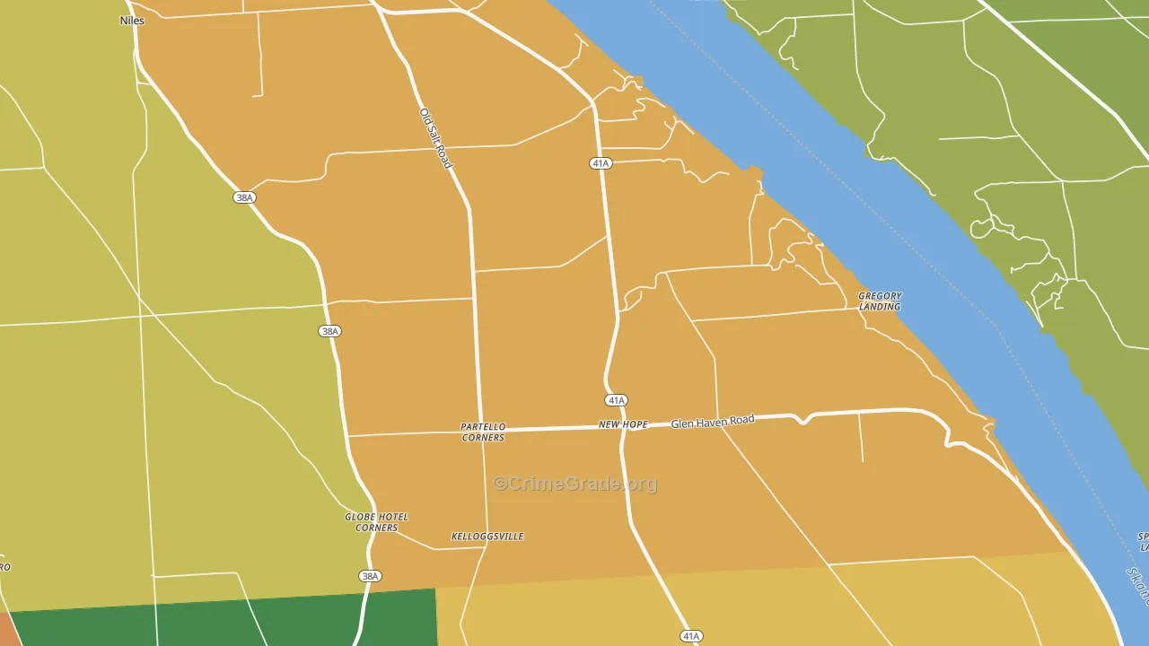 New Hope, NY Map of Robbery Rates