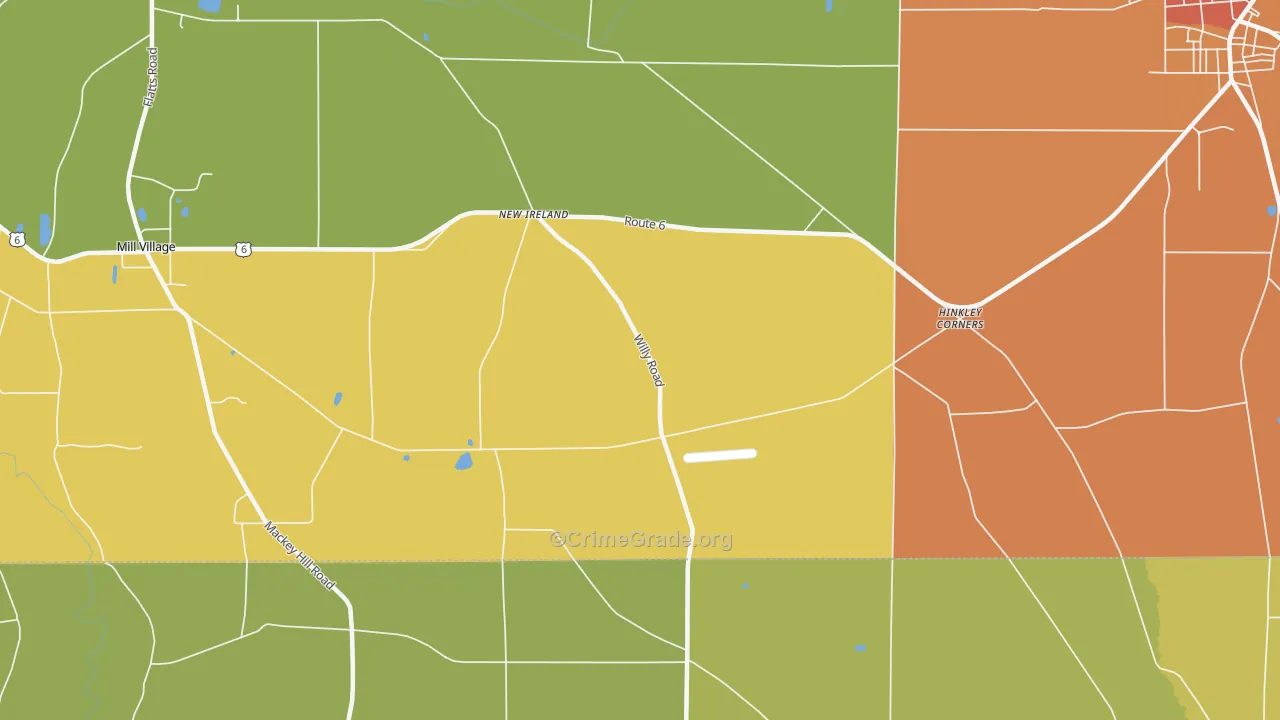 New Ireland, PA Map of Robbery Rates