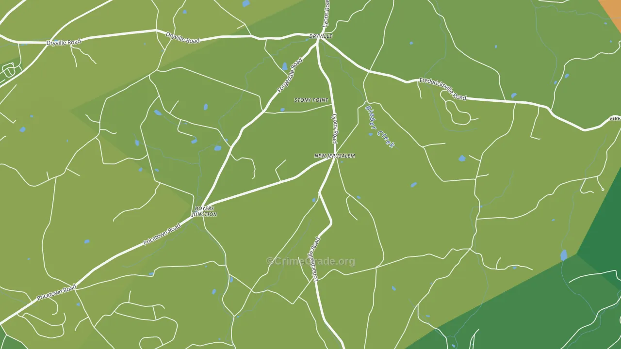 New Jerusalem, PA Map of Robbery Rates