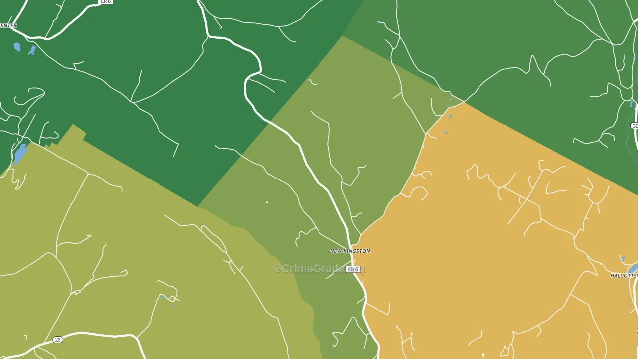 New Kingston, NY Map of Robbery Rates