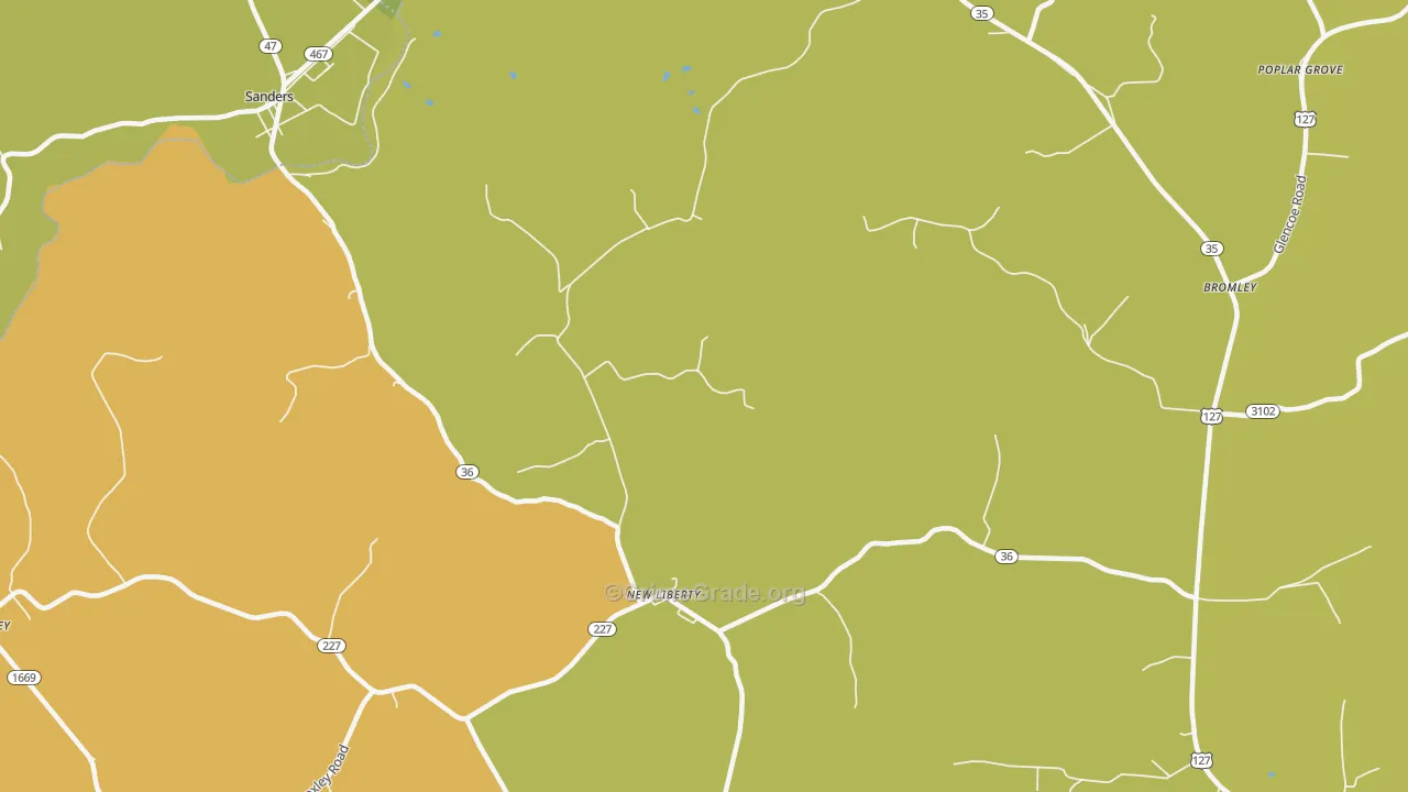 New Liberty, KY Map of Robbery Rates
