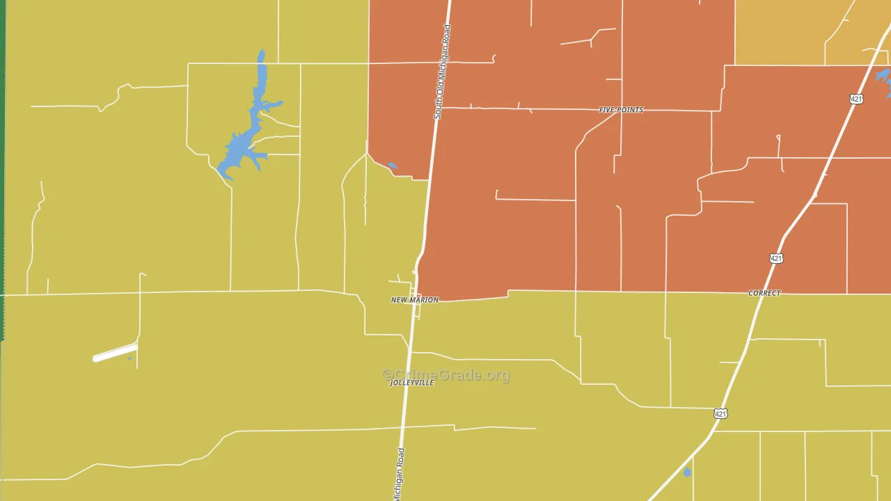 New Marion, IN Map of Robbery Rates