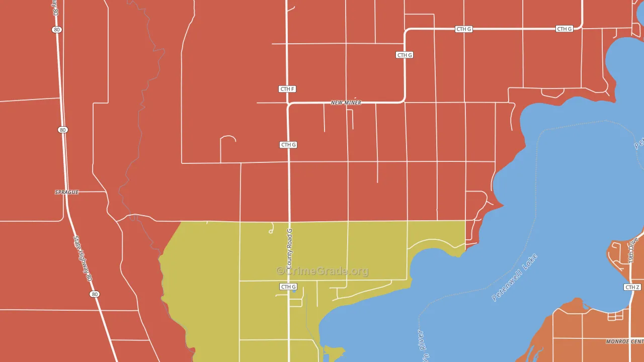 New Miner, WI Map of Robbery Rates