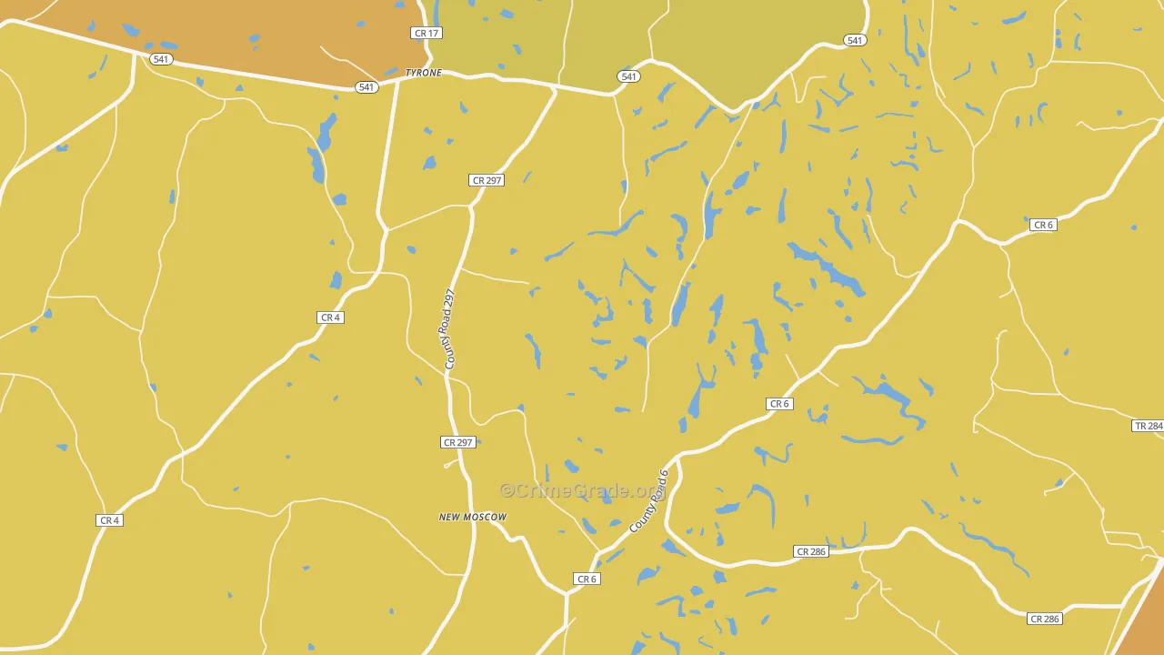 New Moscow, OH Map of Robbery Rates