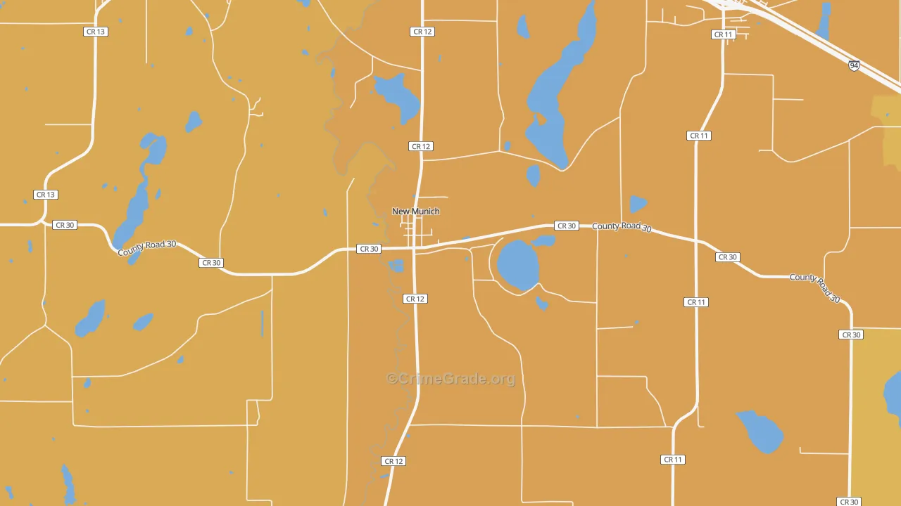 New Munich, MN Map of Robbery Rates