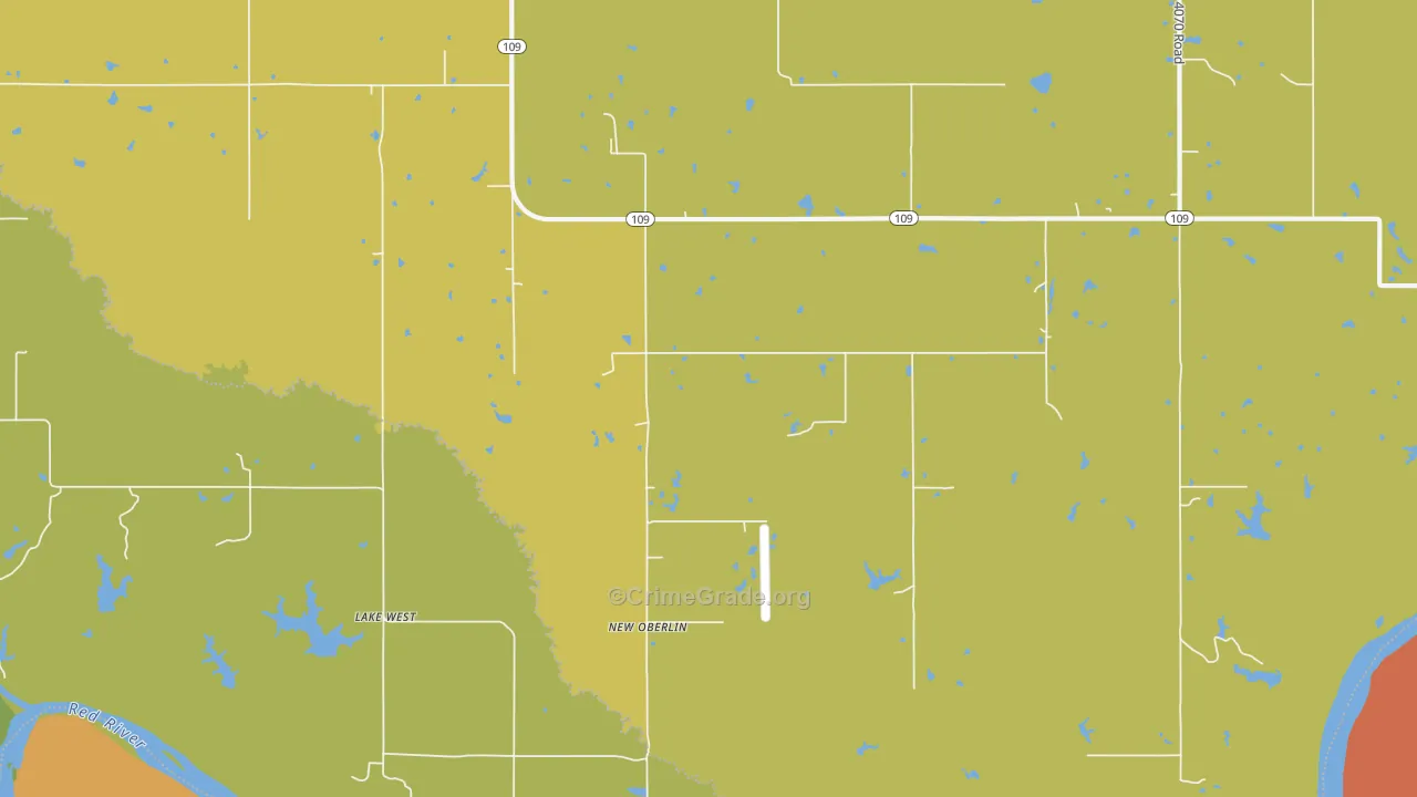 New Oberlin, OK Map of Robbery Rates