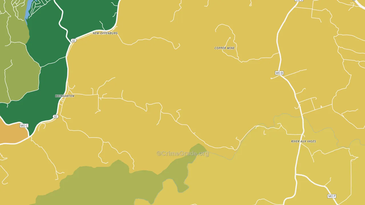 New Offenburg, MO Map of Robbery Rates