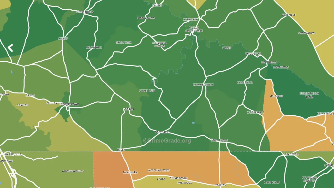 New Park, PA Map of Robbery Rates