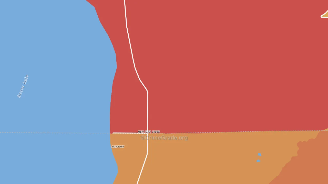 New Pine Creek, OR Map of Robbery Rates