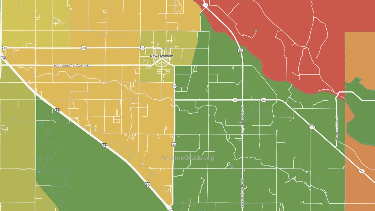New Plymouth, ID Map of Robbery Rates