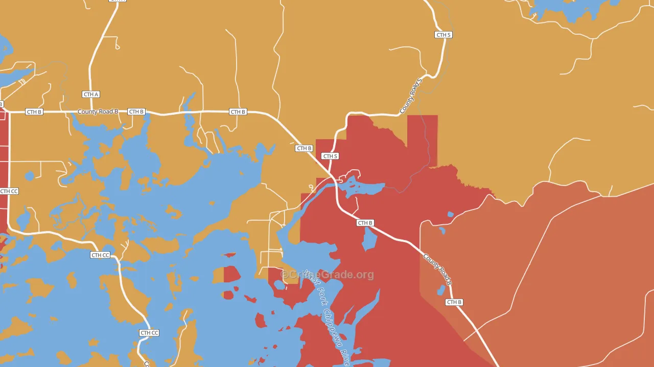 New Post, WI Map of Robbery Rates