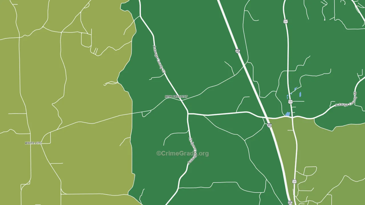 New Prospect, AL Map of Robbery Rates
