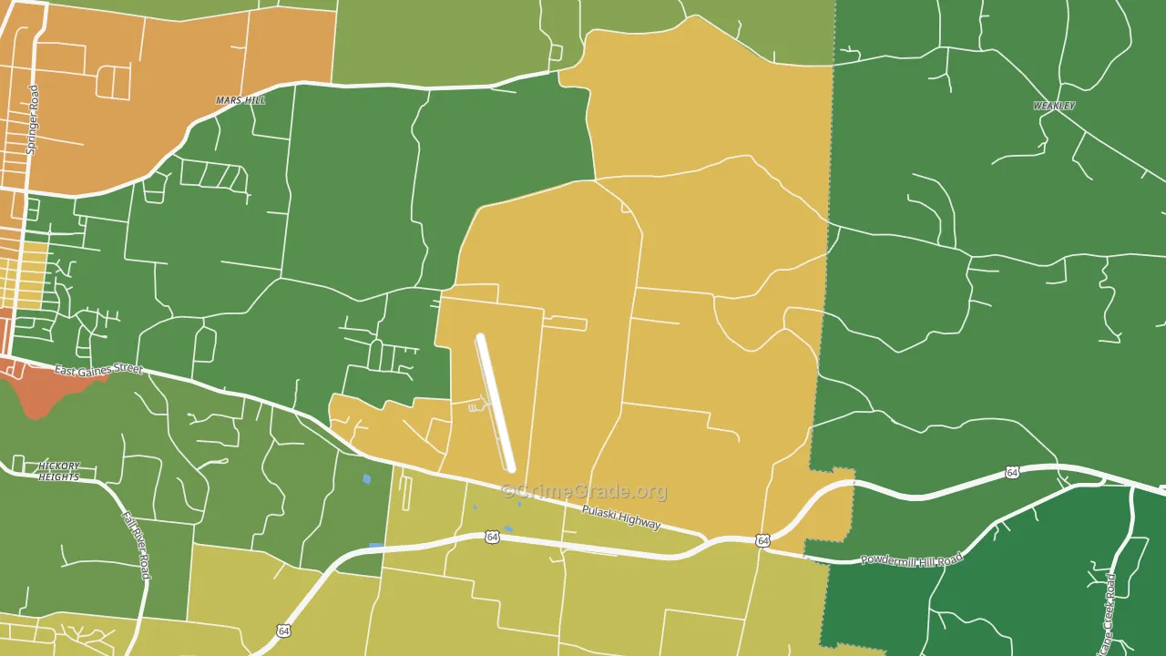 New Prospect, TN Map of Robbery Rates
