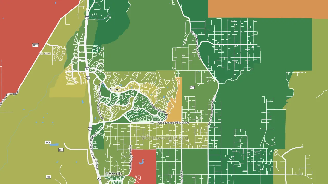 New River, AZ Map of Robbery Rates