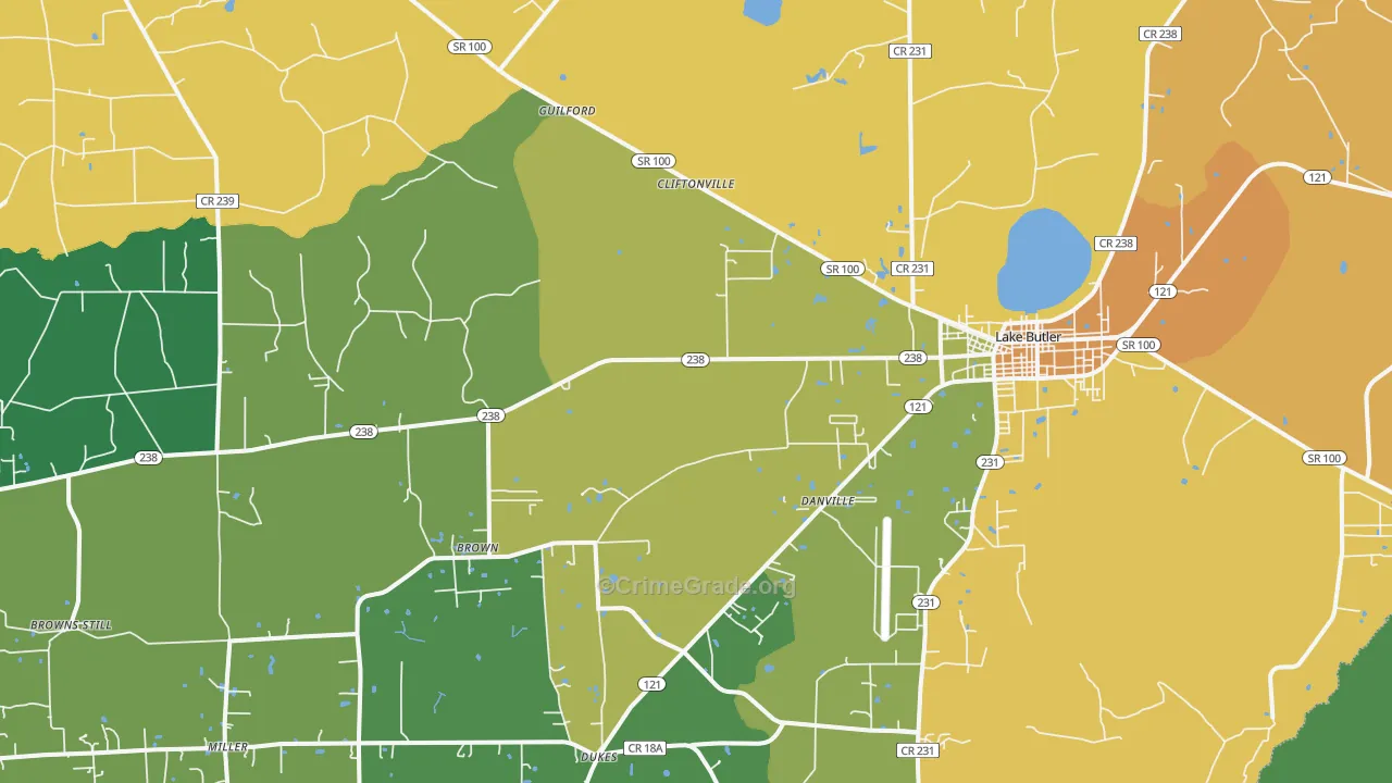 New River, FL Map of Robbery Rates