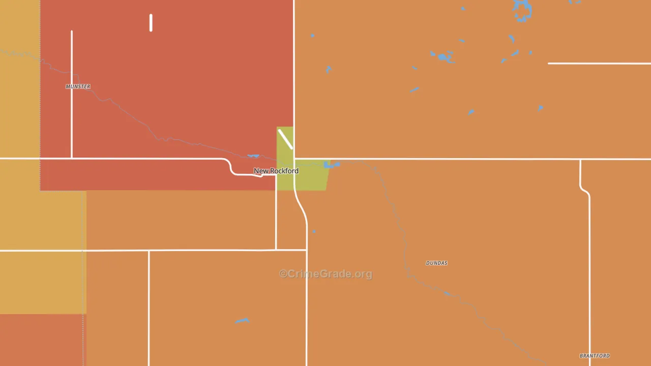 New Rockford, ND Map of Robbery Rates